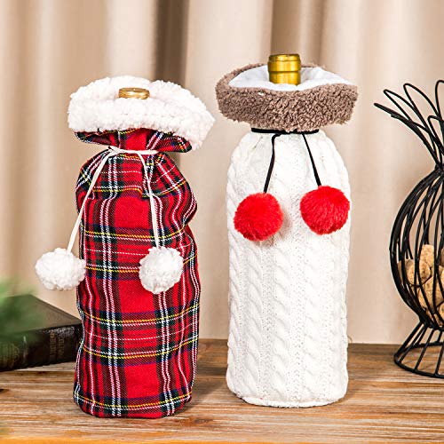 Christmas Wine Bottle Covers Polyester 2 Pack H914
