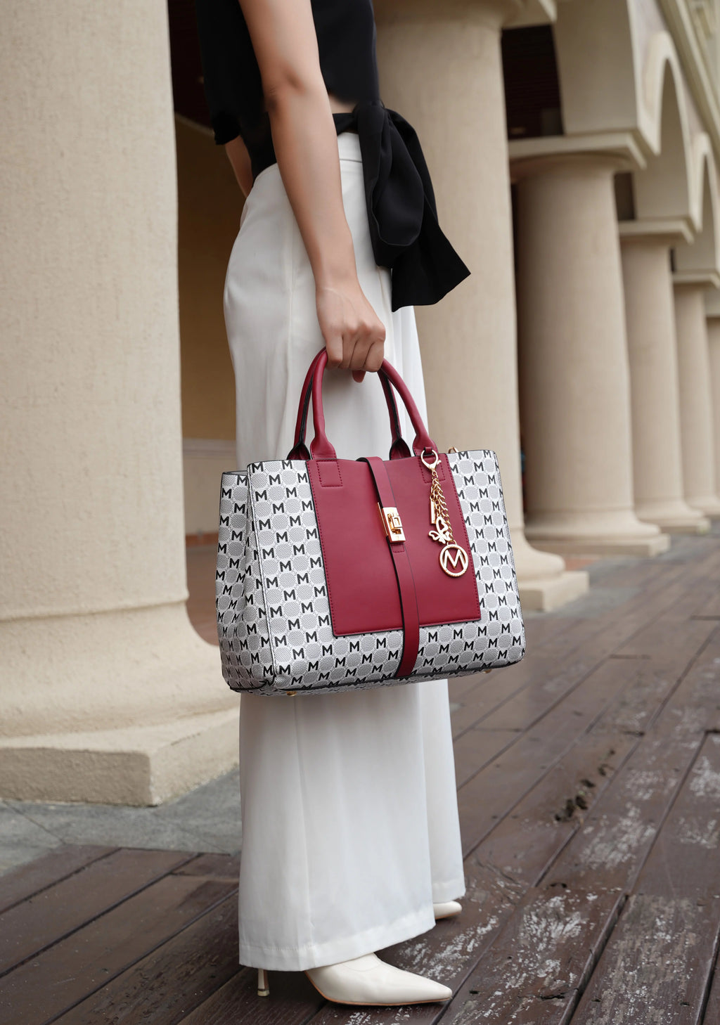 Satchel Handbag with Wallet 2 Pieces F41324