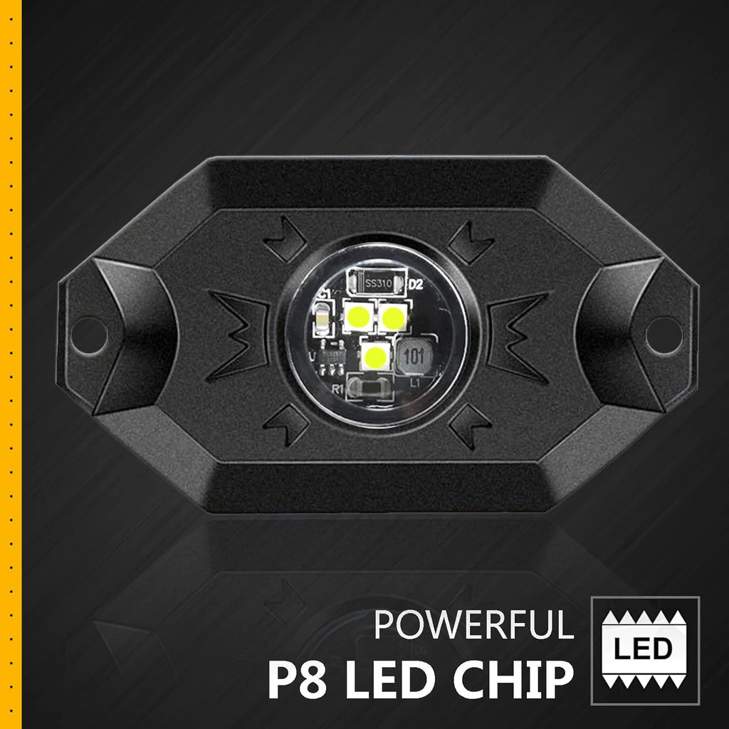 White 12Pods Waterproof LED Underglow Light W8102