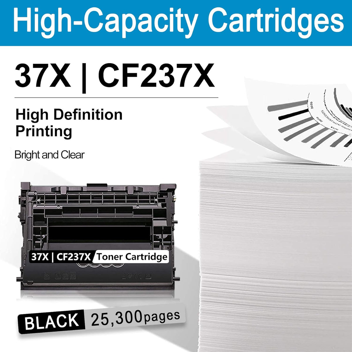 Black High Yield Toner Cartridge 37X CF237X R1607