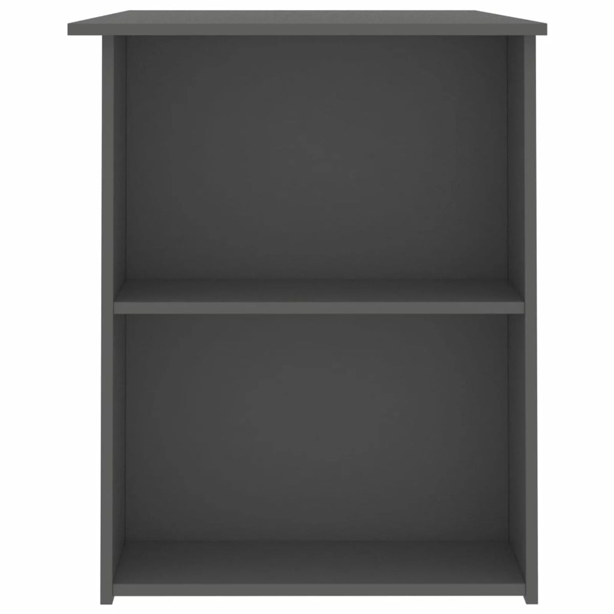 Gray Engineered Wood Computer Desk with Storage Shelves R27214