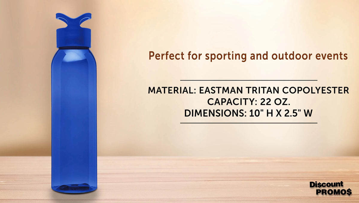 Blue 22 Oz. Tritan Plastic Water Bottles Set of 10 K3464