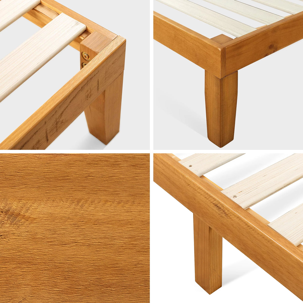 Wood Platform Bed with Headboard O419814