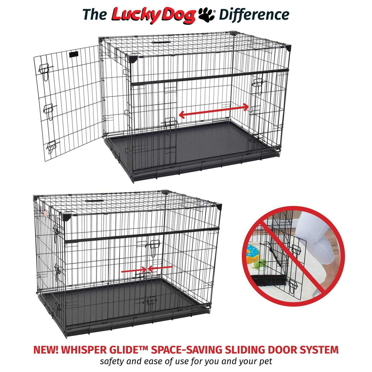 Sliding Double Door Dog Crate W169