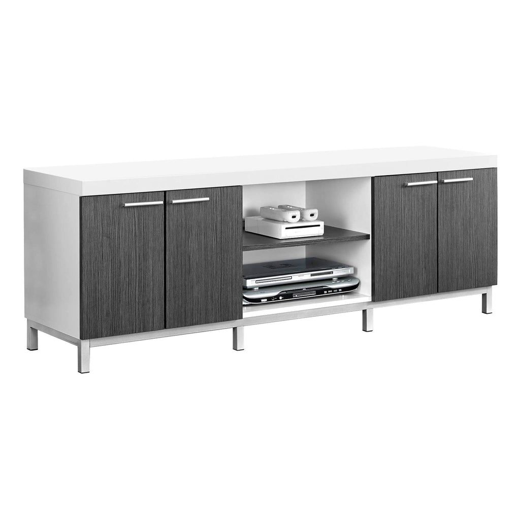 White and Gray Hollow-core TV Console B5364