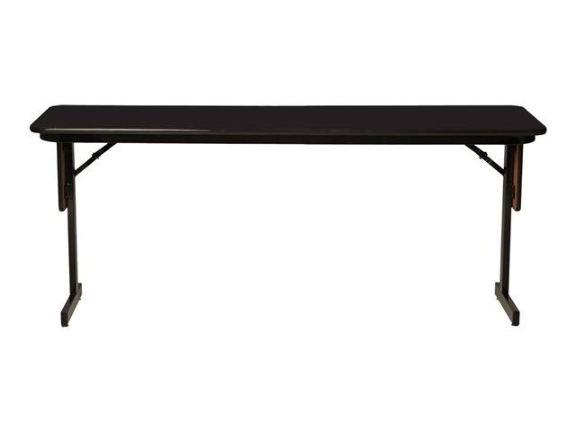 Rectangular Folding Table Black Granite Black Base D151992