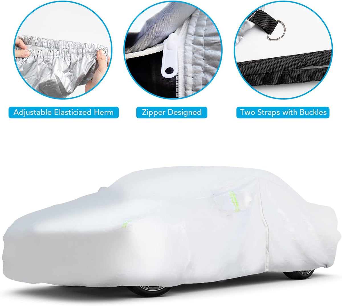 6 Layers Waterproof Full Exterior Car Cover with Zipper O342
