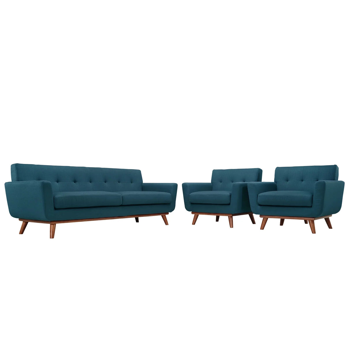 Navy Armchairs and Sofa Set of Three X8021