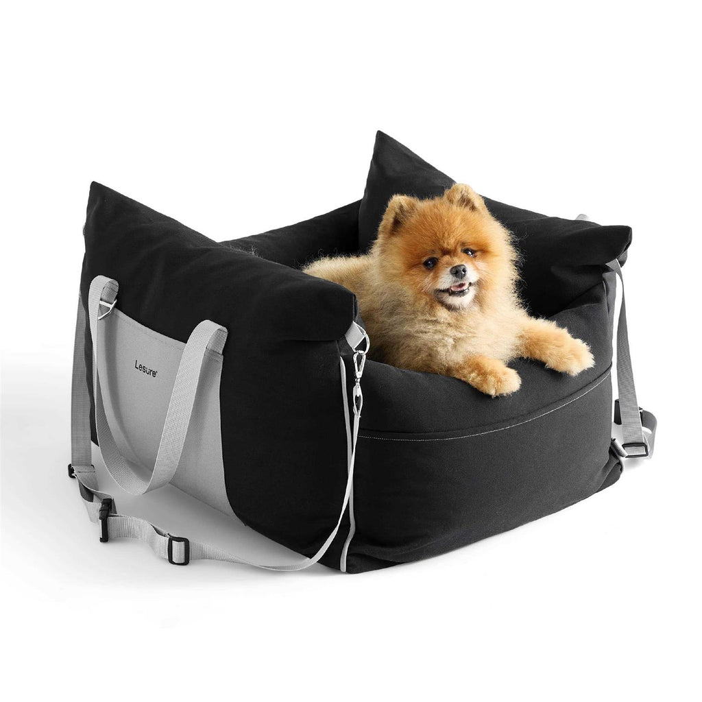 Small Dog Car Seat with Storage Pockets and Safety Leash L4831