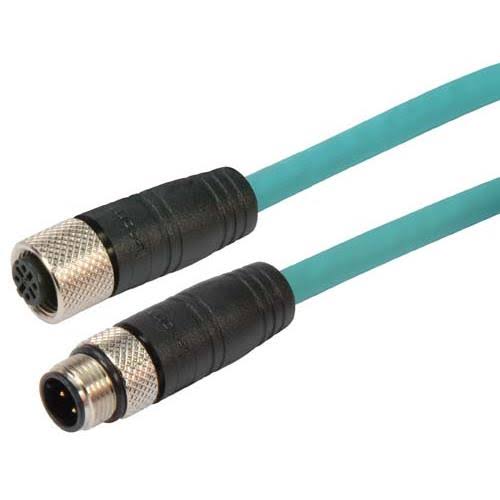 Category 5e M12 4 Position D Code SF/UTP Industrial Cable, 1.0m Y416
