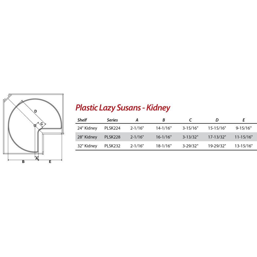 Kidney Plastic Lazy Susan Set B180053