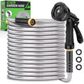50ft Heavy Duty Stainless Steel Garden Hose with 10 Nozzles Z38049