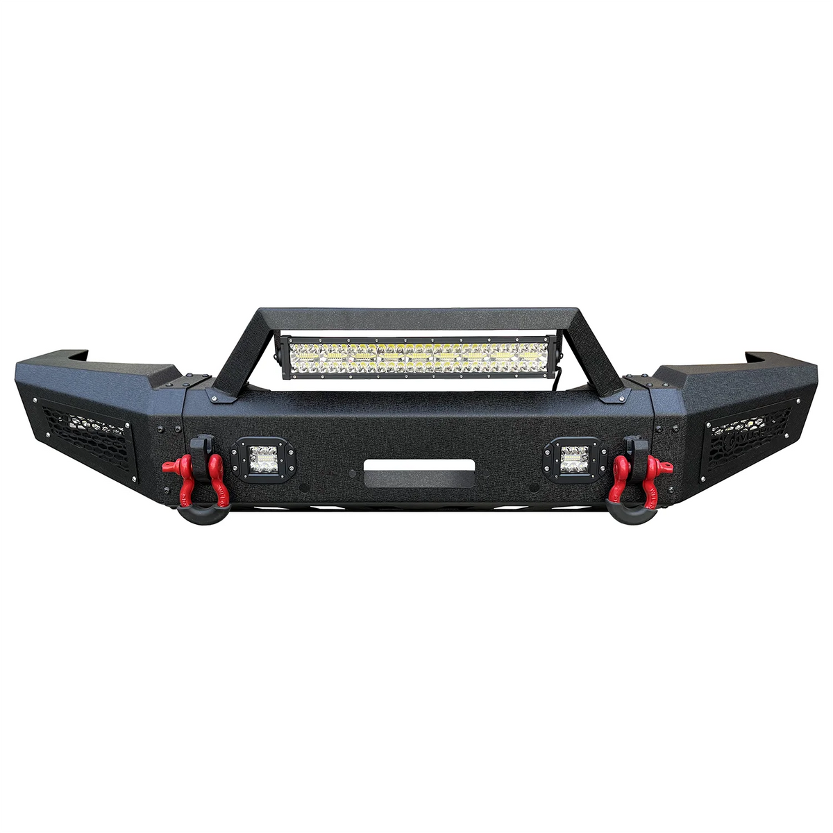 Black Steel Front Bumper with Winch Plate and LED Lights Z74761