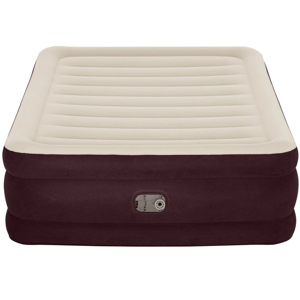 Maroon Queen Air Mattress with Built-in Pump J8158
