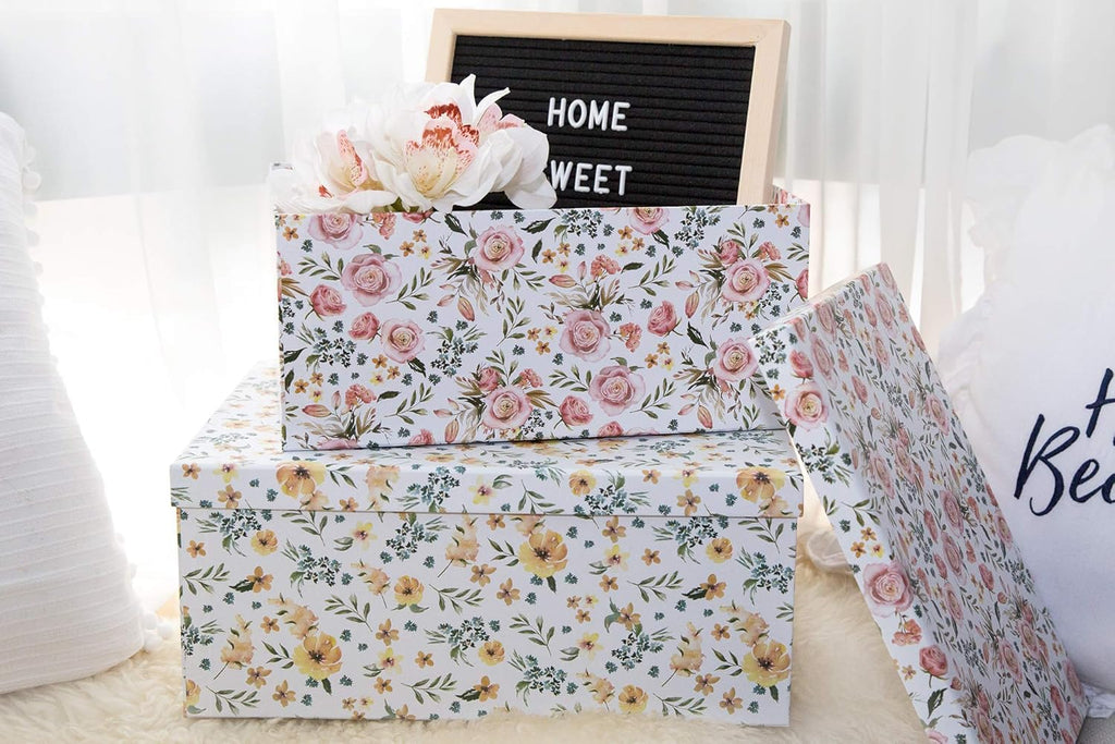 Summer Bouquet Set of 3 Paperboard Nesting Boxes H39821