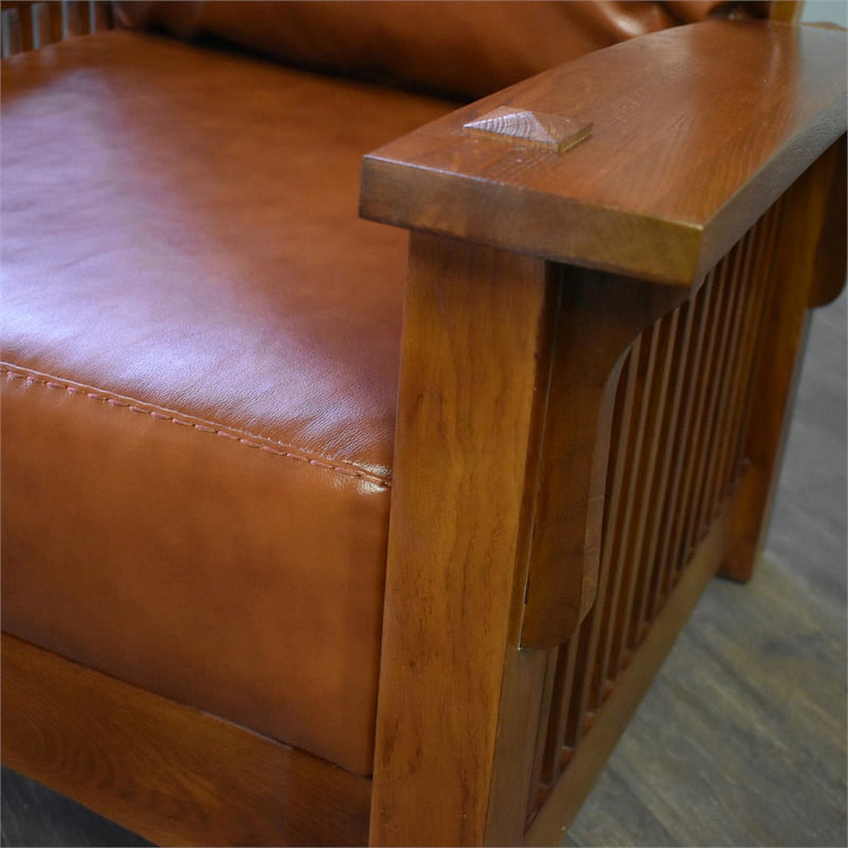 Reddish Brown Leather Morris Chair C802517
