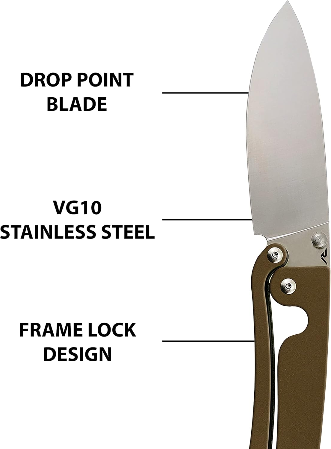 Folding Pocket Knife VG10 Stainless Steel 3.2” Blade Aluminum Alloy Handle D268784