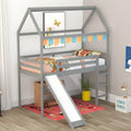 Twin Wood Loft Bed with Slide and Ladder G2655