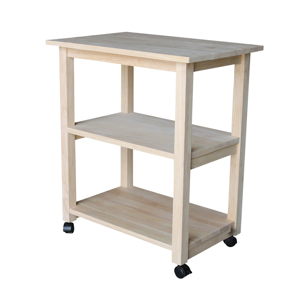 Unfinished Wood Microwave Kitchen Cart K302858