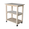 Unfinished Wood Microwave Kitchen Cart K302858
