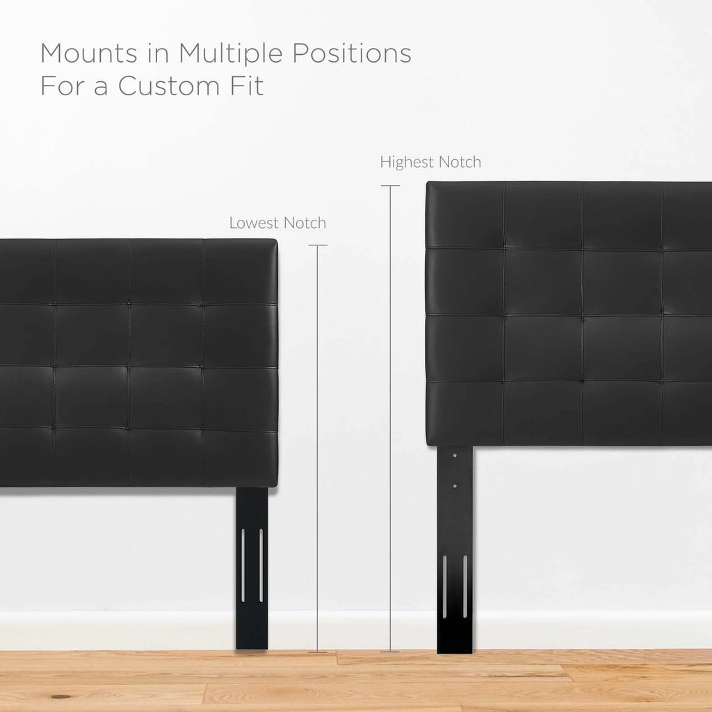 King and California King Black Faux Leather Upholstered Headboard Z3235
