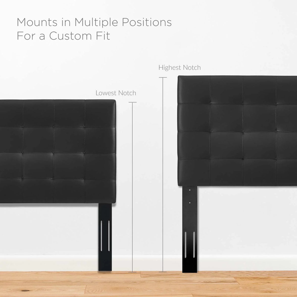 King and California King Black Faux Leather Upholstered Headboard Z3235