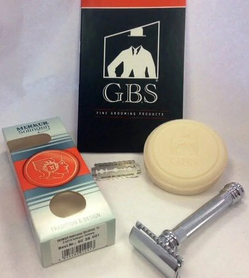Long Handle Safety Razor with Shave Soap W1714
