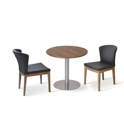 Black Faux Leather Wide Side Chair V680