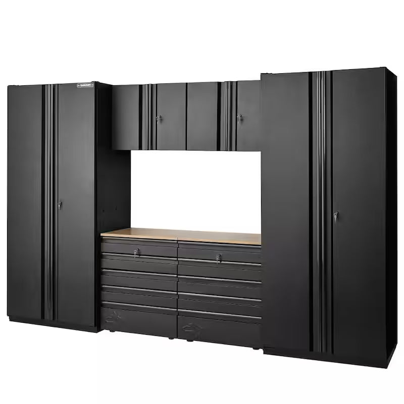 6-Piece Welded Steel Garage Storage System in Black X166