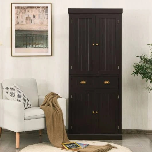 Freestanding Kitchen Cabinet with Adjustable Shelves J53794