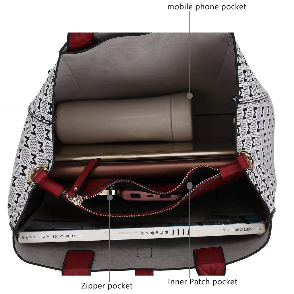 Satchel Handbag with Wallet 2 Pieces F41324