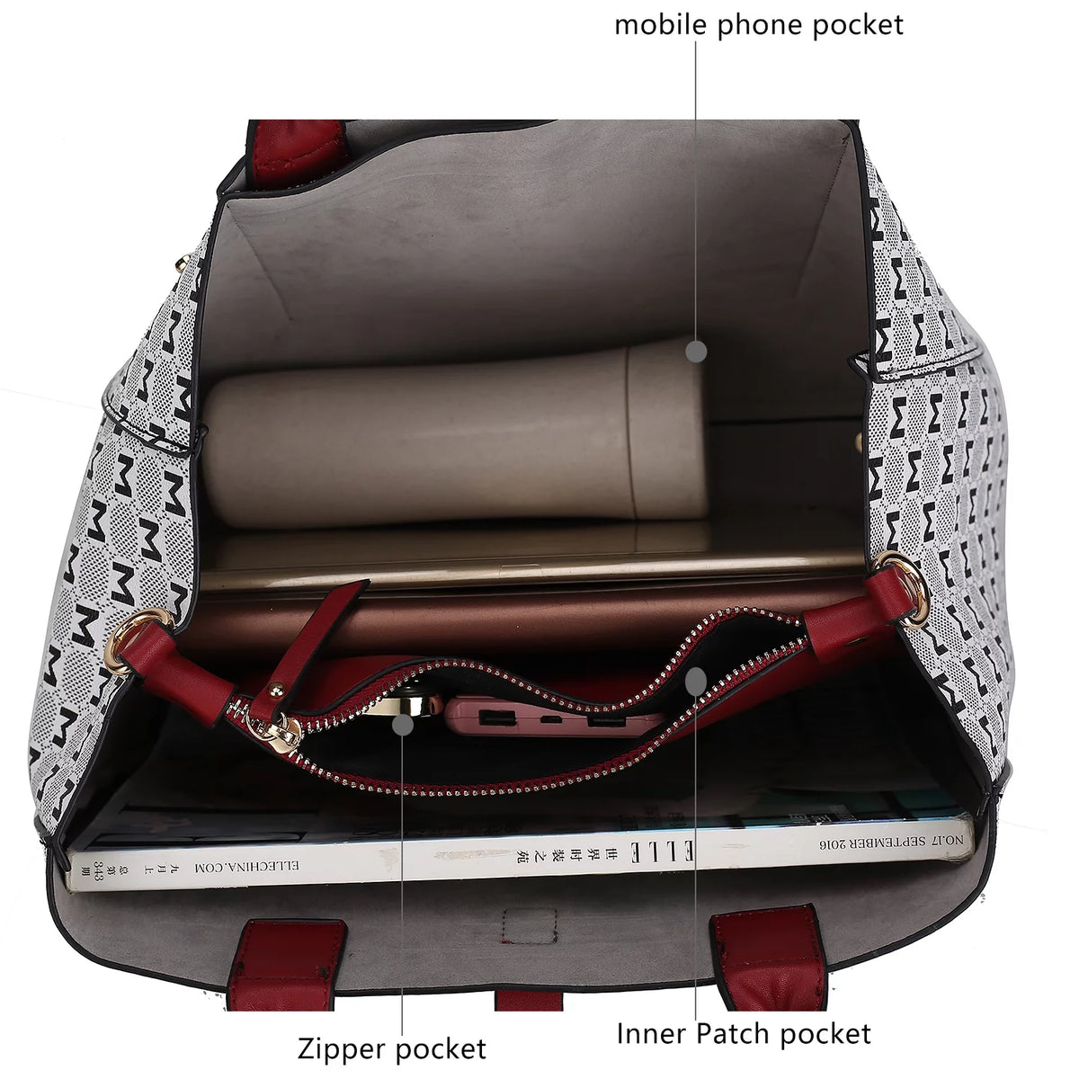 Satchel Handbag with Wallet 2 Pieces F41324