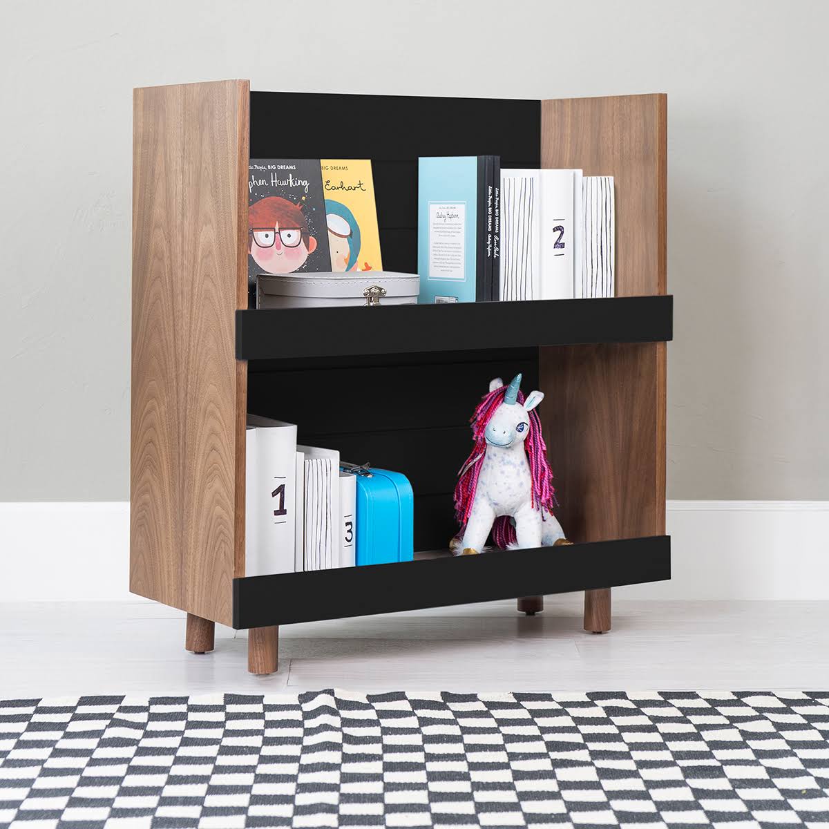 Kids Bookcase Walnut White O75791