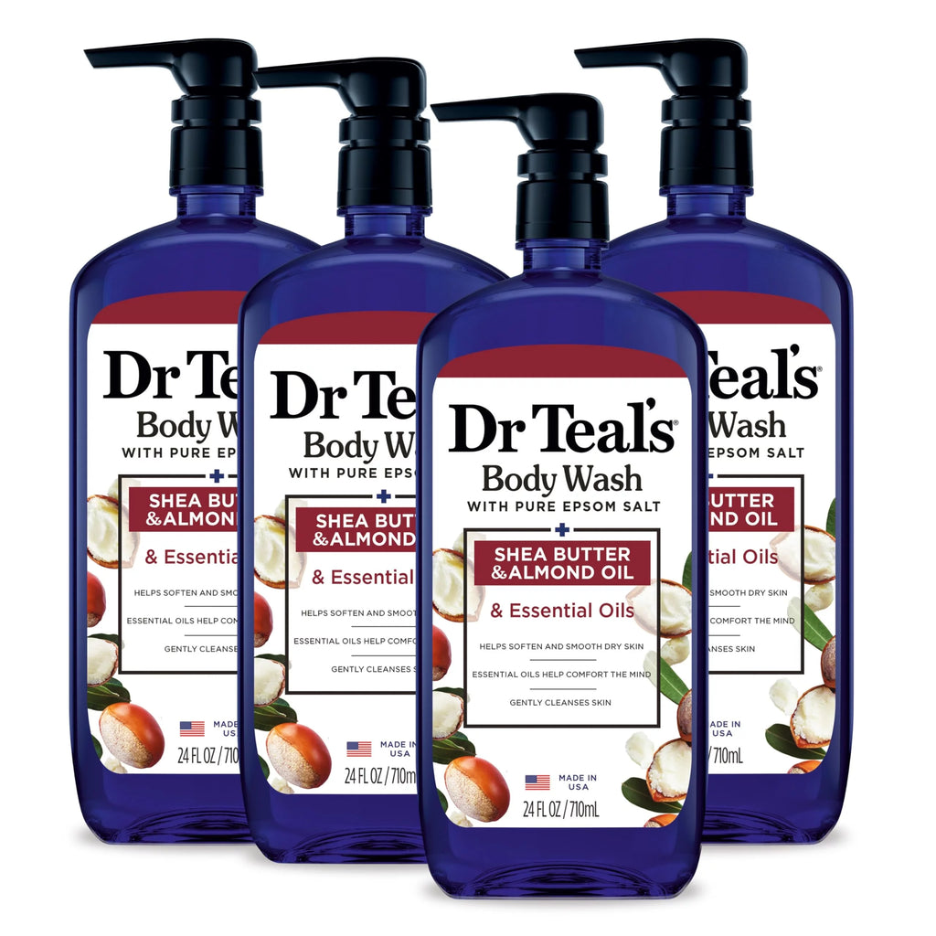 Body Wash With Epsom Salt, Shea Butter & Almond Oil, 24 Fl Oz (Pack Of 4) K51699