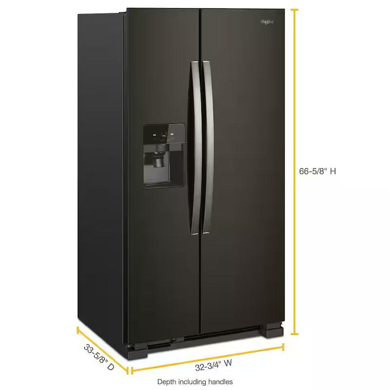 Black Stainless Side by Side Refrigerator Y589627