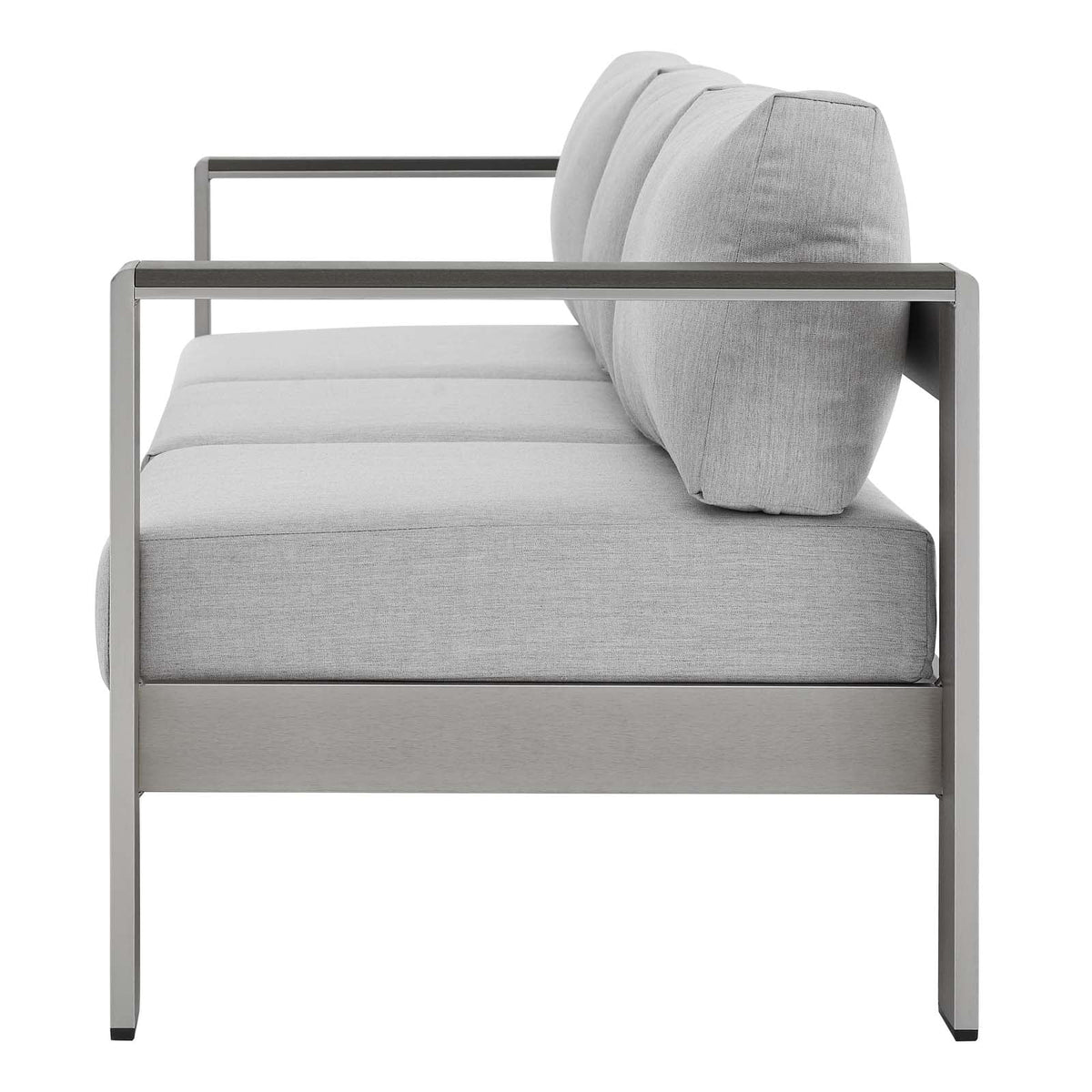Silver Grey Modern Outdoor Sectional Sofa Chair Table Set W125