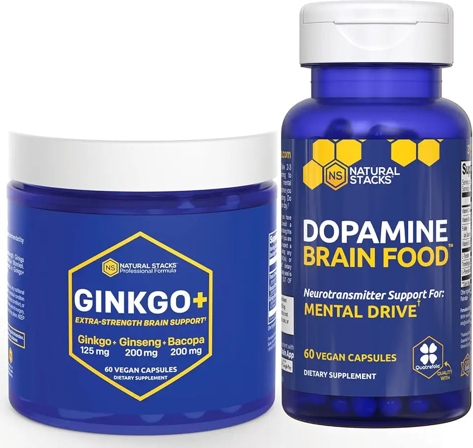 Ginkgo Biloba + Dopamine Brain Food Bundle 120 Capsules Q728307