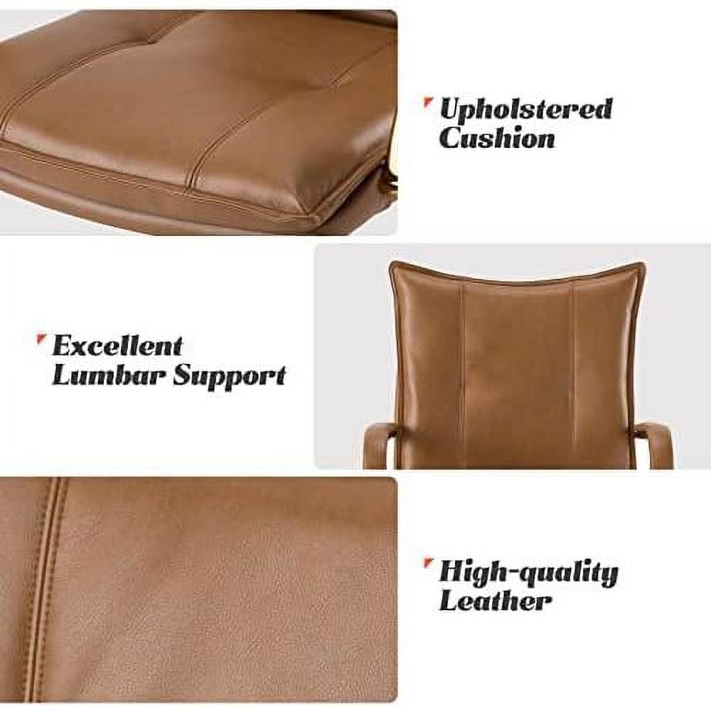 Camel Faux Leather Adjustable Swivel Office Desk Chair P7111
