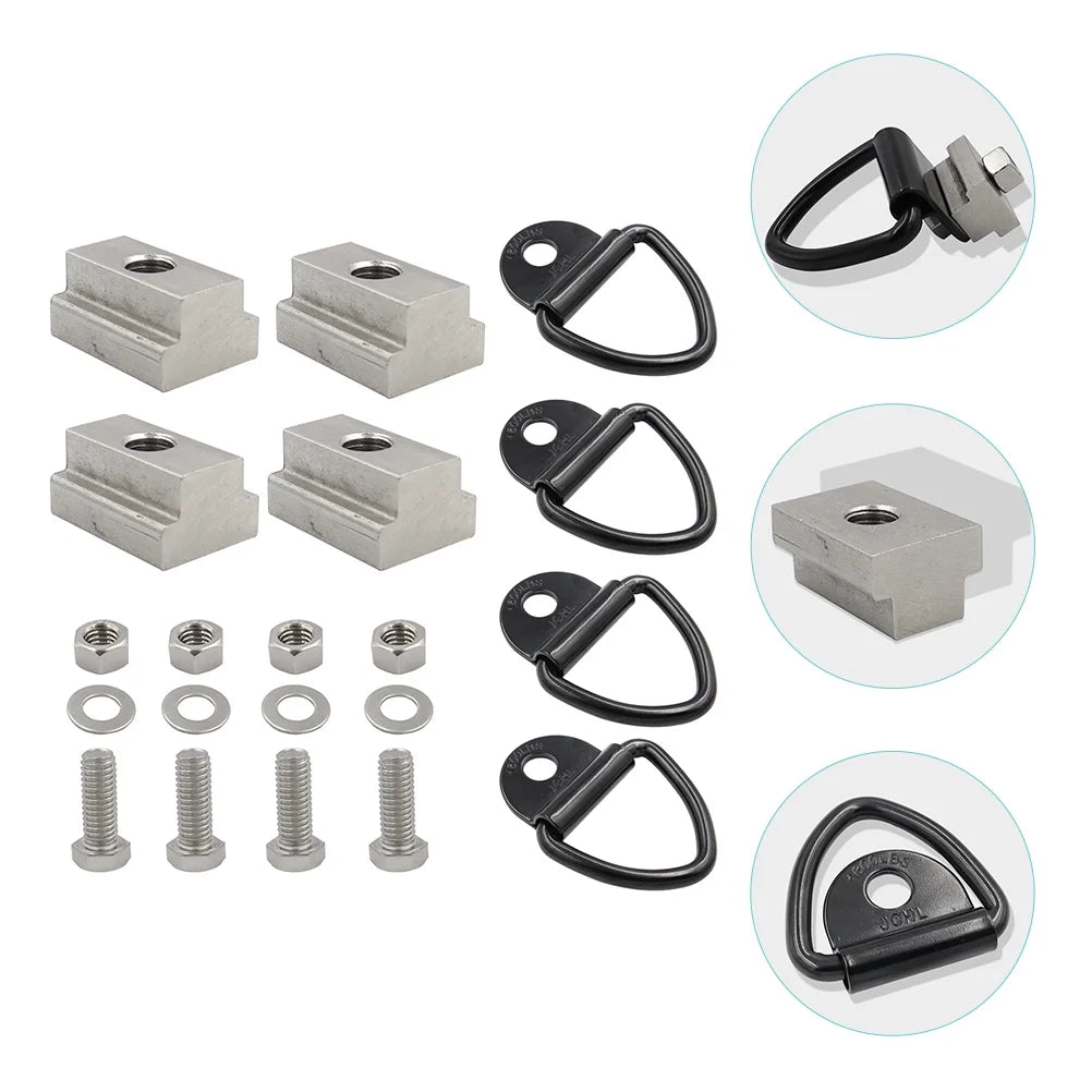 Tie Down Rings Trailer T Slot Ring Anchors Cargo Bed Bolt Truck Anchor Trailers Hook Nuts Cap Socket Deck I141735